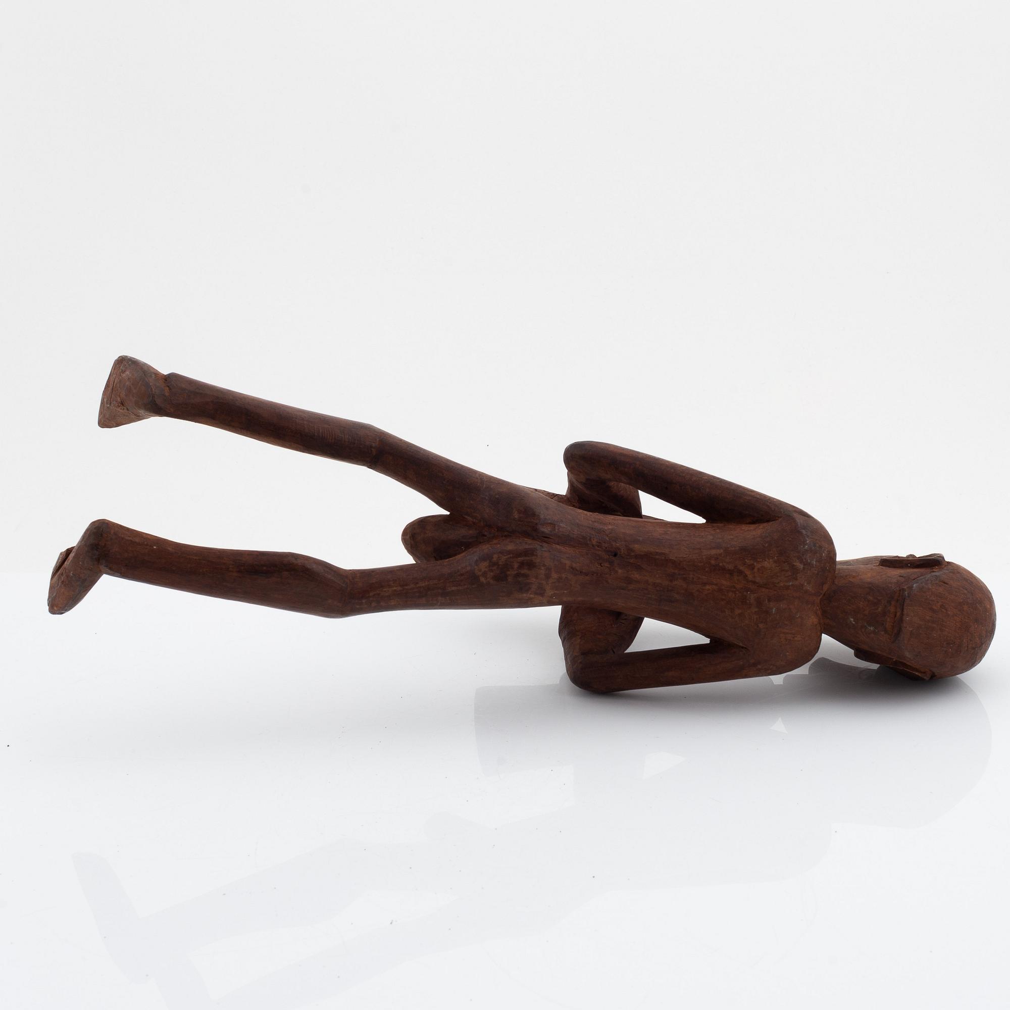 Skulpturer, tre stycken, hardwood. Asmat, Indonesien, 1900-tal.