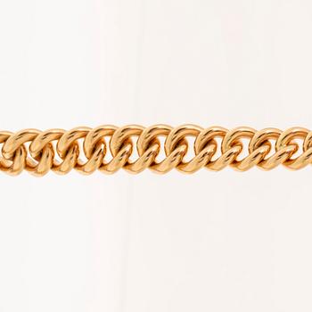 An 18K gold necklace weight 183,6 grams, 0,4 ct brilliants.