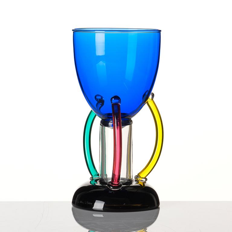 Ettore Sottsass, a Memphis glass goblet 'Deneb', Toso Vetri d'Arte, Italy, 1980s.