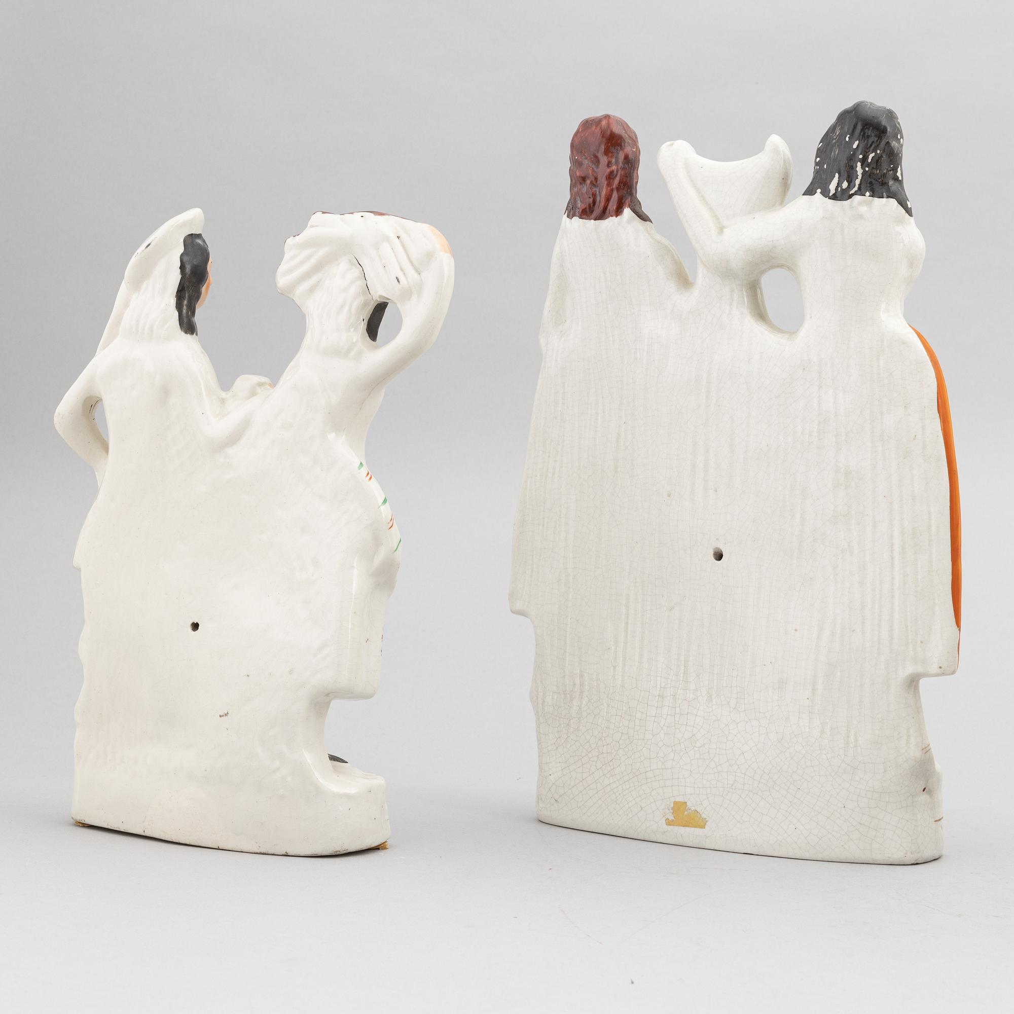 A set of eight English flintware figurines, 20th Century.