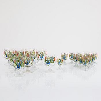 Glass service, 23 pieces, second half of the 20th century.