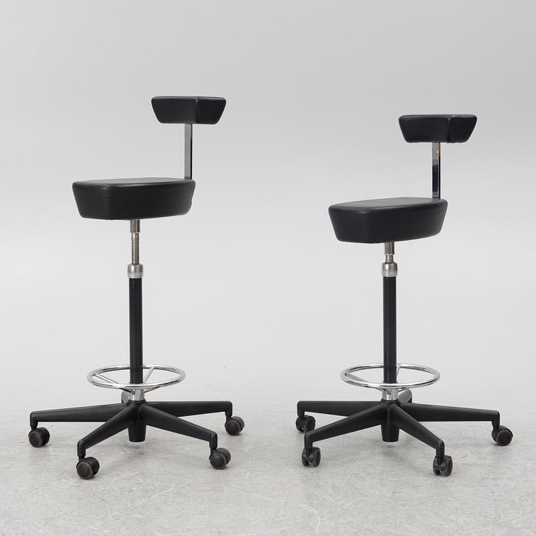 George Nelson, a pair of 'Perch Stool' swivel chairs, Vitra, 2002.