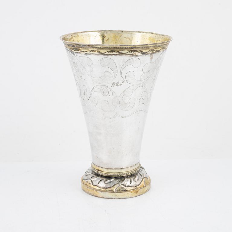 A Swedish Silver Beaker, mark of Olof H Bergström, Uppsala 1820.