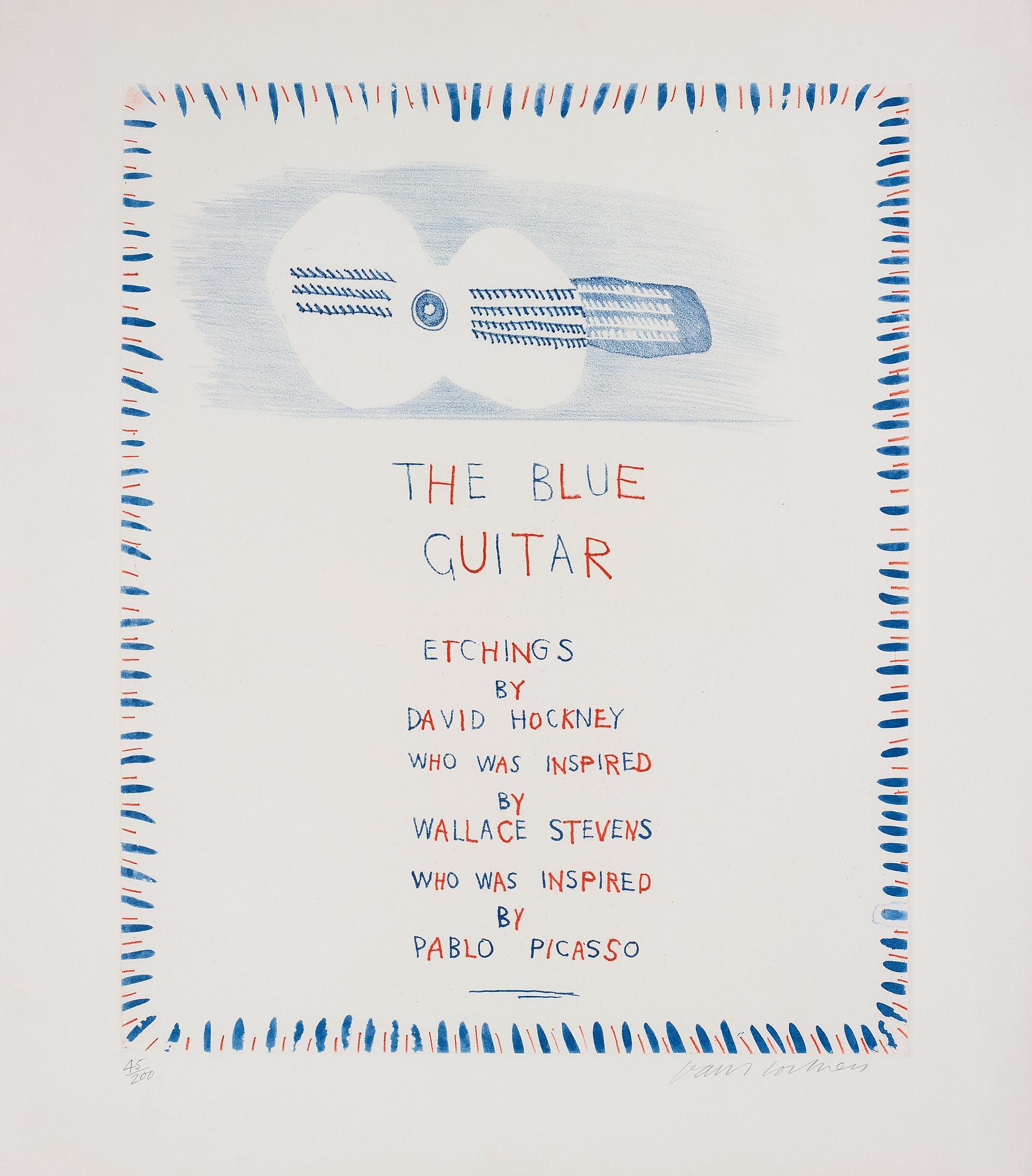 David Hockney, "The Blue Guitar" from: "The Blue Guitar".