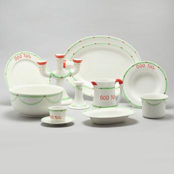 A christmas porcelian tableware set of 37 pcs by Rörstrand from the latter half of the 20th century.
