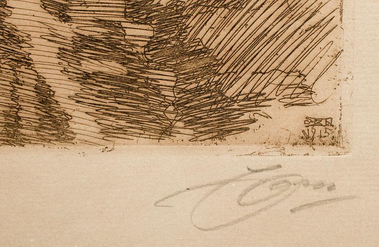 ANDERS ZORN, Etsning, sign.