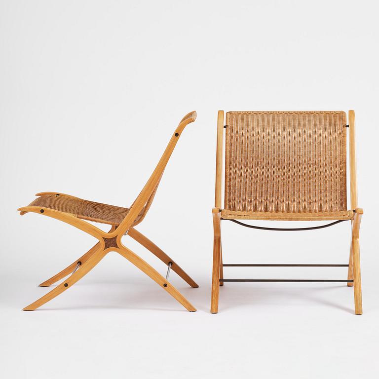 Peter Hvidt & Orla Mølgaard Nielsen, fåtöljer, ett par, "X", modell "6103", Fritz Hansen, Danmark, 1966.