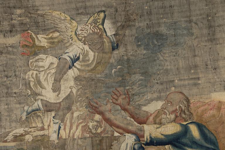 VÄVD TAPET, gobelängteknik, Ca 300x222 cm. Sannolikt Flandern, ull och silke, 1600-talets andra hälft.