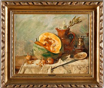 René Louis Chrétien, NATURE MORTE WITH A MELON.