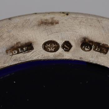 KRYDDSET, 5 delar, silver och glas, A D Lff, Göteborg, 1930-tal.