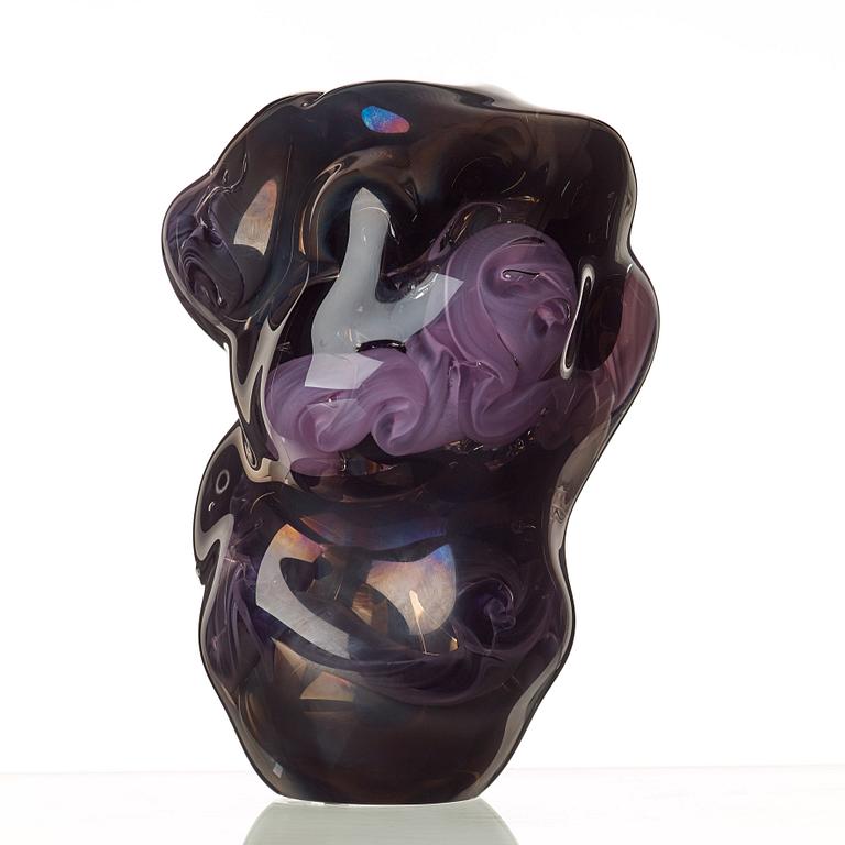 Per B. Sundberg, a unique Per B Sundberg glass vase, Orrefors, Sweden 1998.