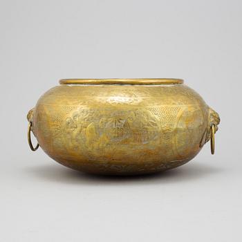 A large Chinese brass censer, early 20th century.