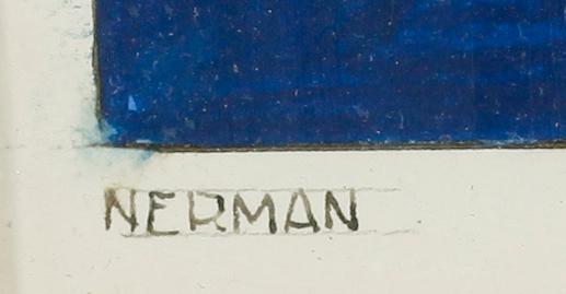 EINAR NERMAN, gouache, sign.