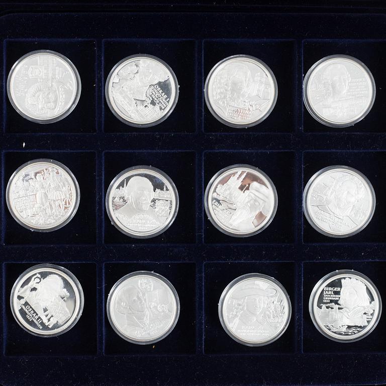 Minnesmynt/jubileumsmynt, 36 st, sterlingsilver, Kungariket Sverige, Svenska Myntverket, Eskilstuna.