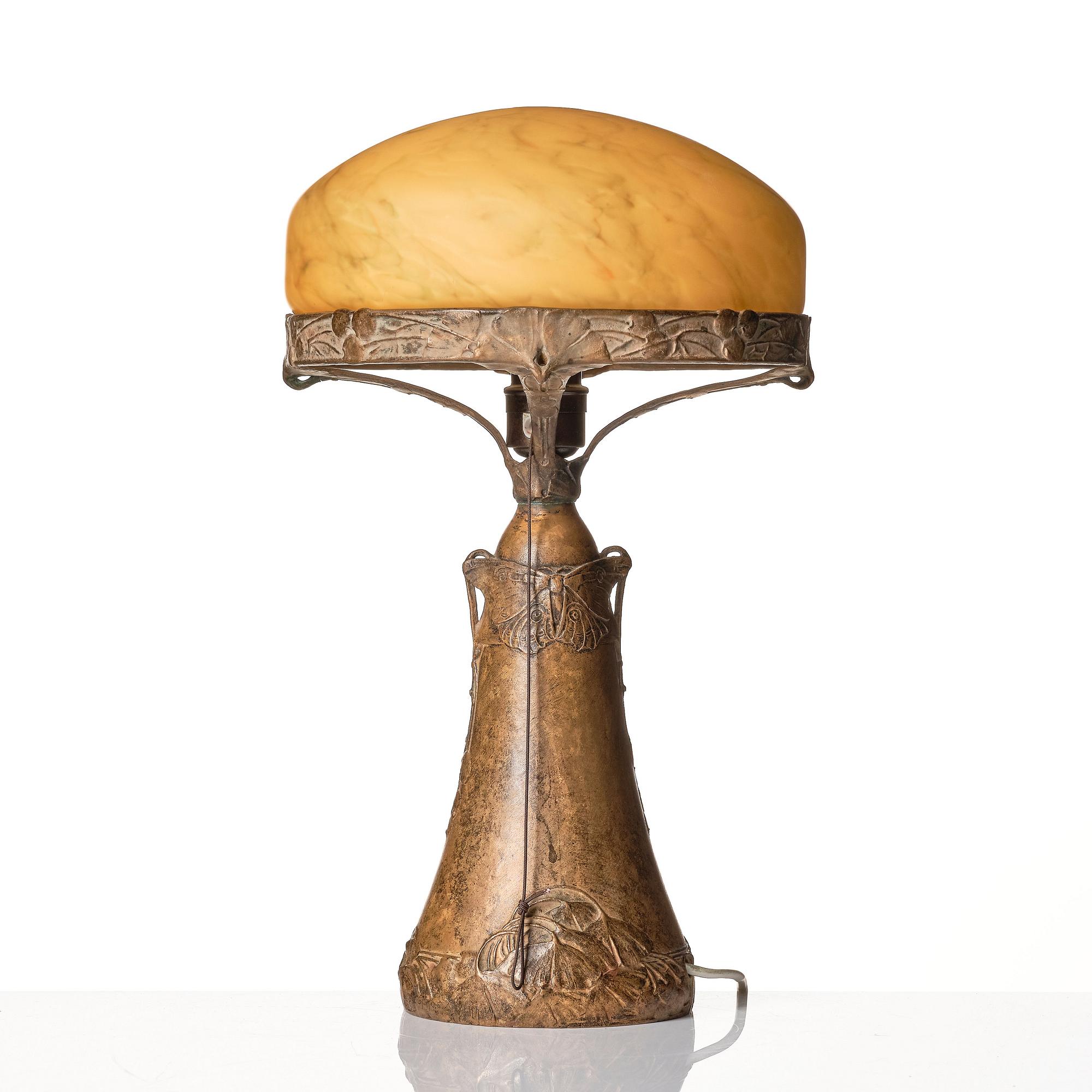 A. Granberg & Hugo Elmqvist, a patinated bronze table lamp, Stockholm, early 20th century.