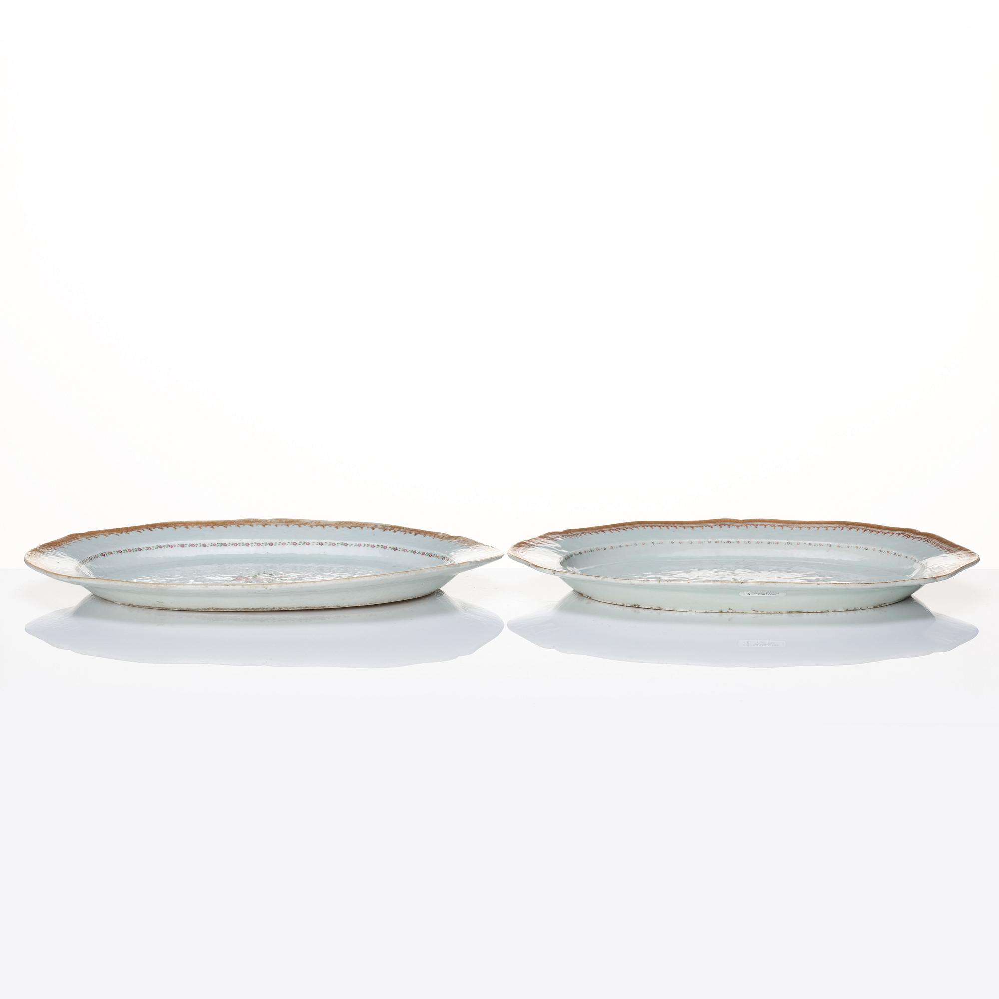 A part famille rose 'Chinese Export' service, Qing dynasty, Jiaqing (1796-1820).