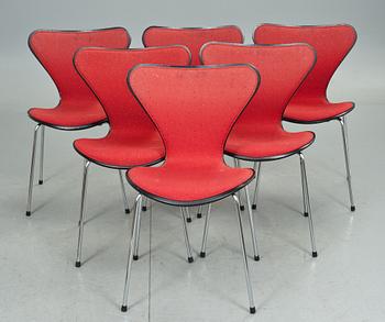 STOLAR, "Sjuan", 6 st, Arne Jacobsen, Fritz Hansen, Danmark, 1987.