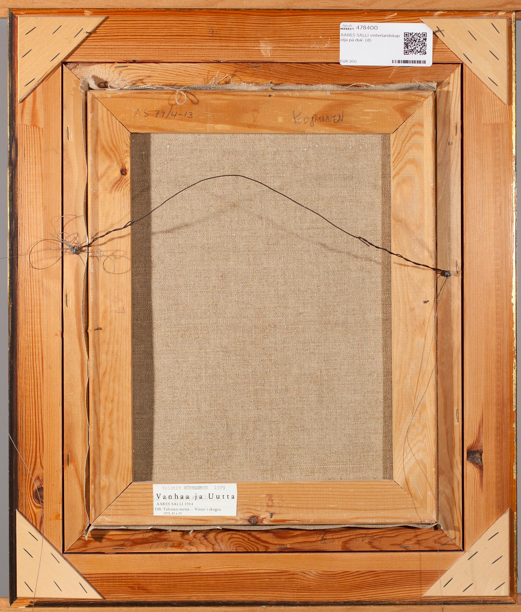 AARES SALLI, olja på duk, signerad och daterad 1954.