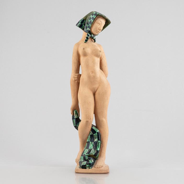 Helge Christoffersen, an earthenware figure of a woman, 1950's.