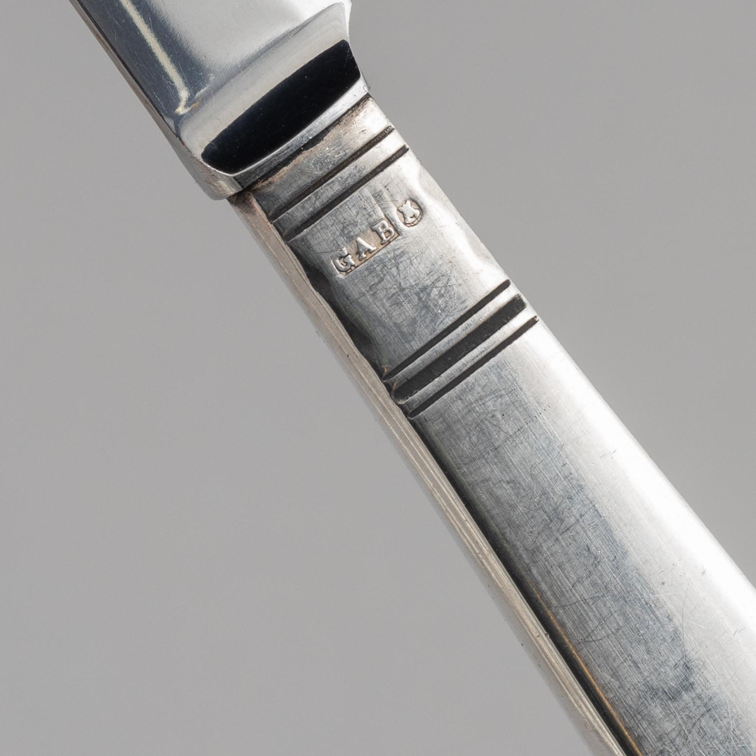 Jacob Ängman, a silver sandwich cutlery, "Rosenholm", GAB, Stockholm and Eskilstuna, some 1986 (18 pieces).