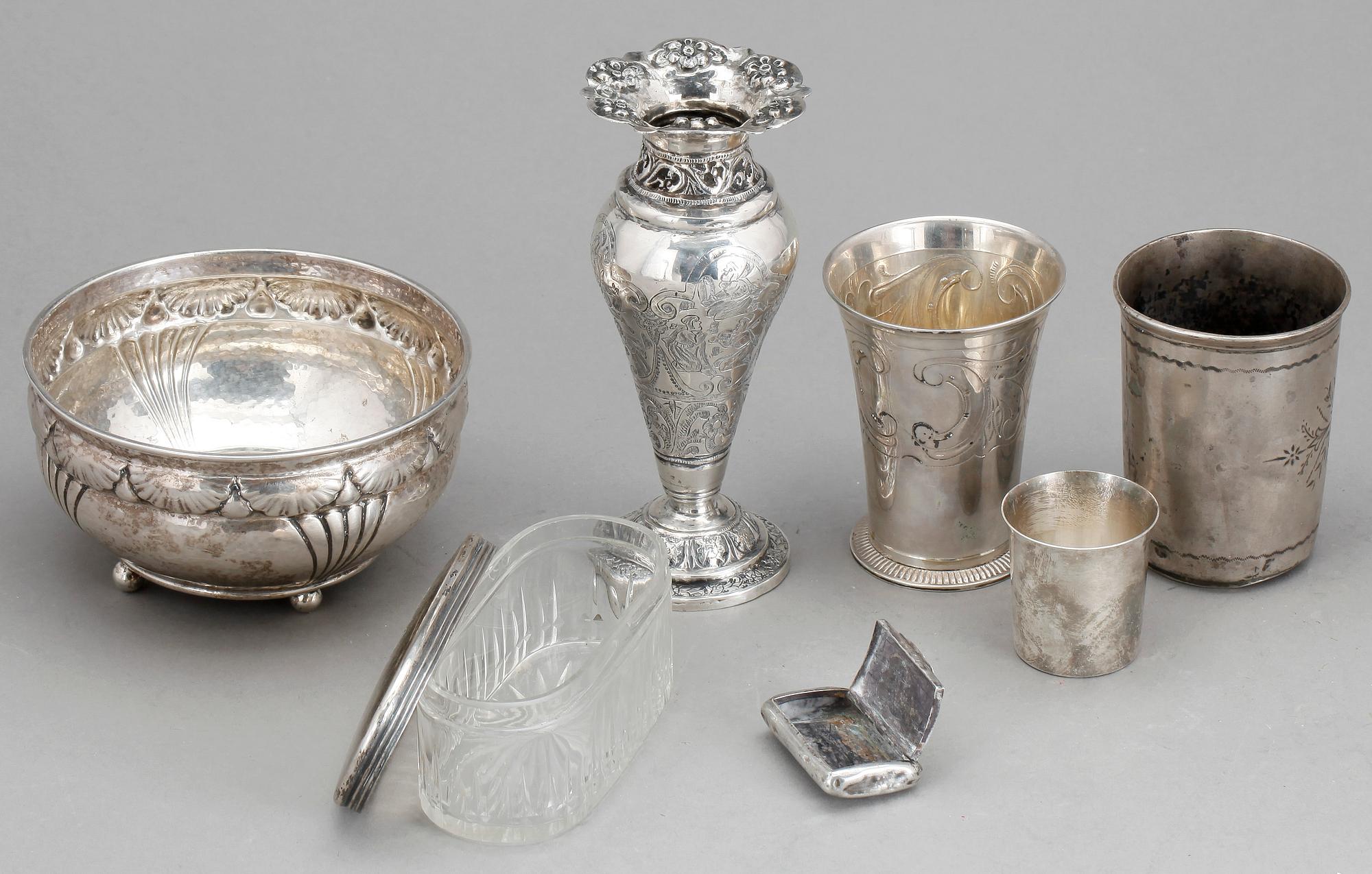 SILVERPARTI, 24 delar, däribland Tore Eldh, från ca 1843. Vikt ca 800 gram.