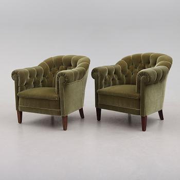 FÅTÖLJER, 1 par, 1900-talets första hälft.