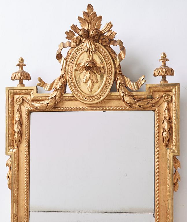 SPEGEL, av Per Westin (bildhuggare och spegelmakare i Stockholm från 1776). Gustaviansk.