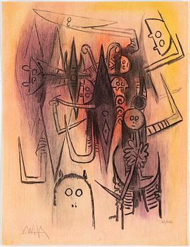 WIFREDO LAM, MAPP med 10 färglitografier, 1974, signerade 123/262.