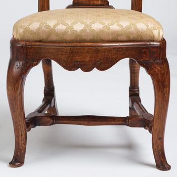 A set of six Swedish Rococo chairs, later part of the 18th century.