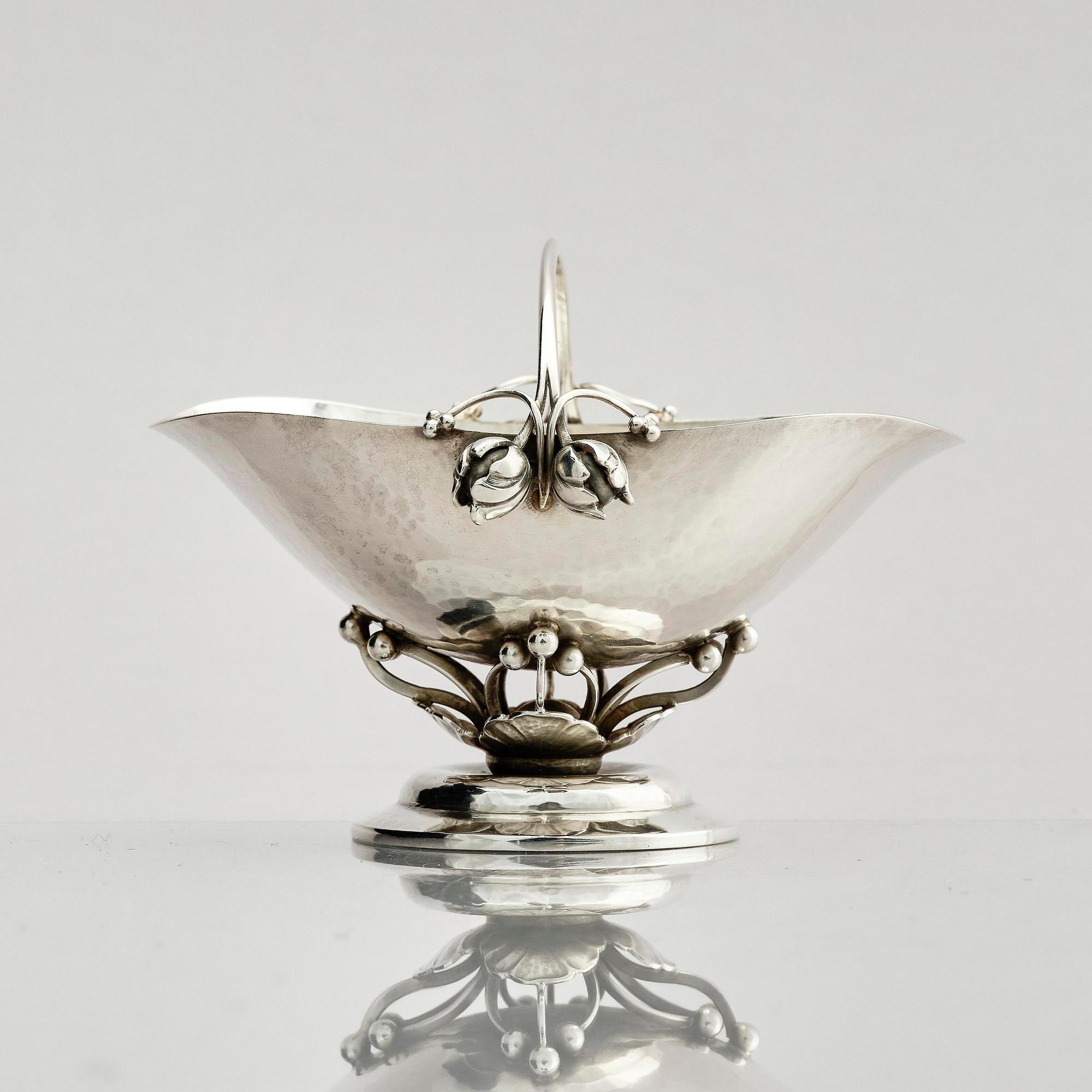 Georg Jensen, a sterling silver salt cellar, Copenhagen, Denmark 1933-1944.