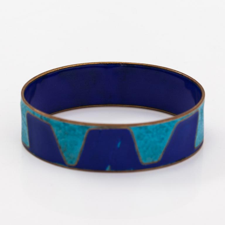 Eva Hidström, A brass and enamel bracelet. Marked EH -58.