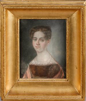 OKÄND KONSTNÄR, pastell, ej signerad, 1800-talets första hälft.