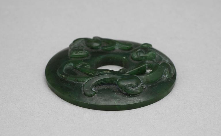 MEDALJONG, jade, Kina 1900/2000-tal.