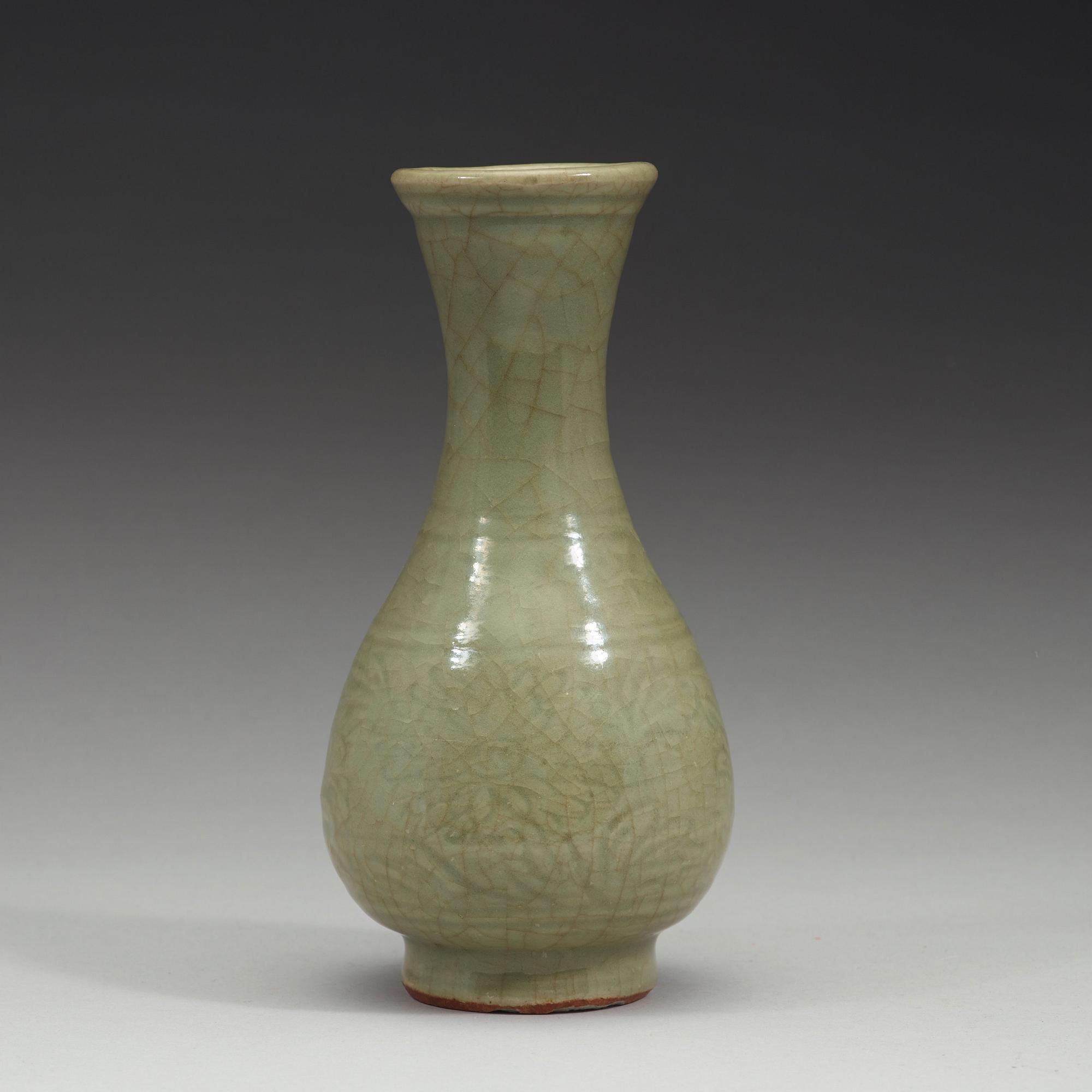 A celadon glazed vase, Ming dynasty (1368-1644).