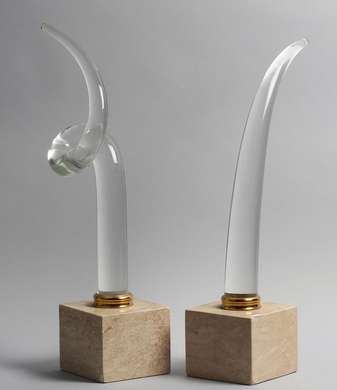 SKULPTURER, glas, sent 1900-tal.