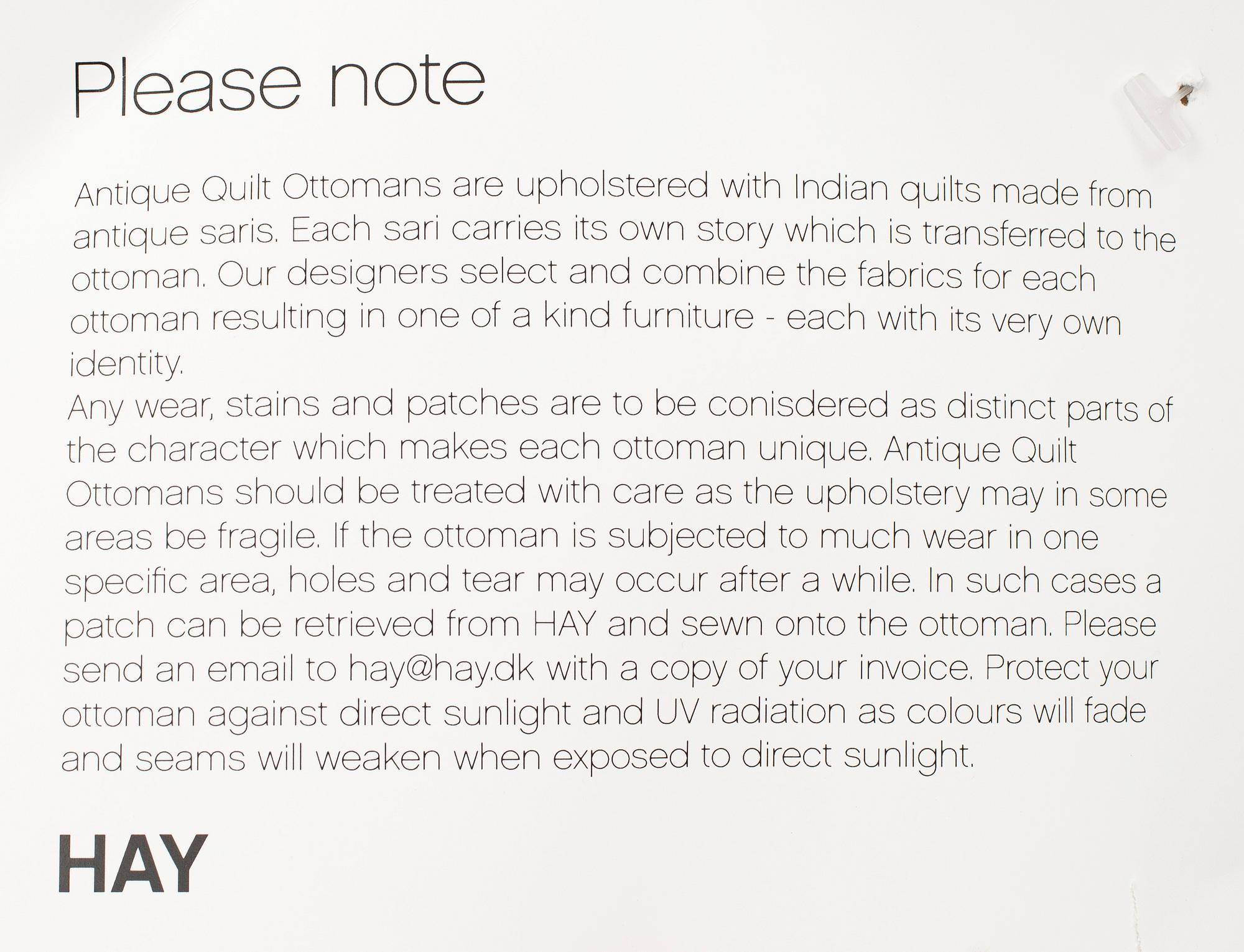 HAY 'Antique quilt ottoman'.