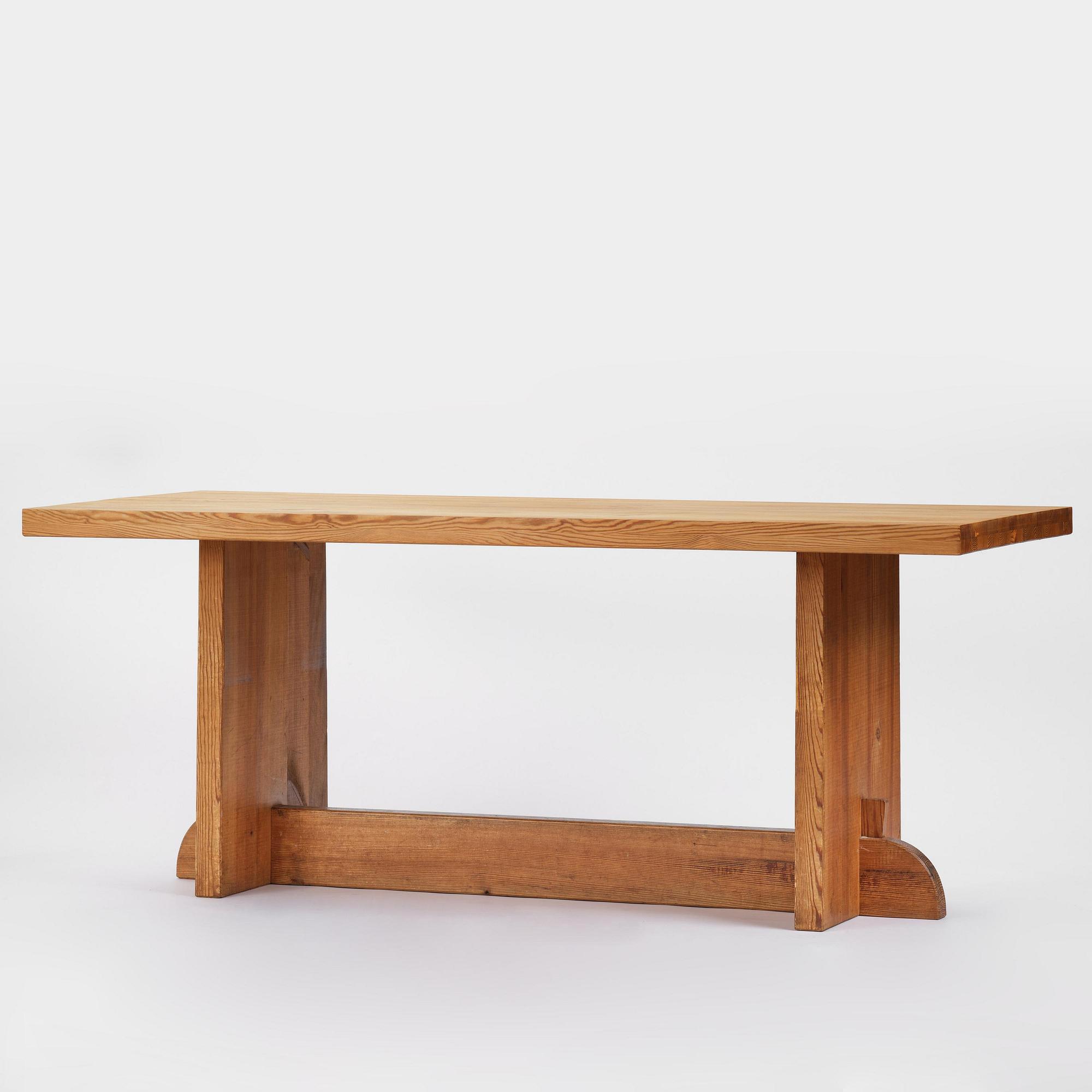 Axel Einar Hjorth, a stained pine "Lovö" dining table, Nordiska Kompaniet, 1930s.
