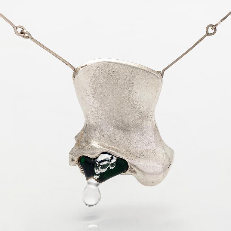 Björn Weckström, collier, "Creature No 5", silver och akryl. Lapponia 1972.
