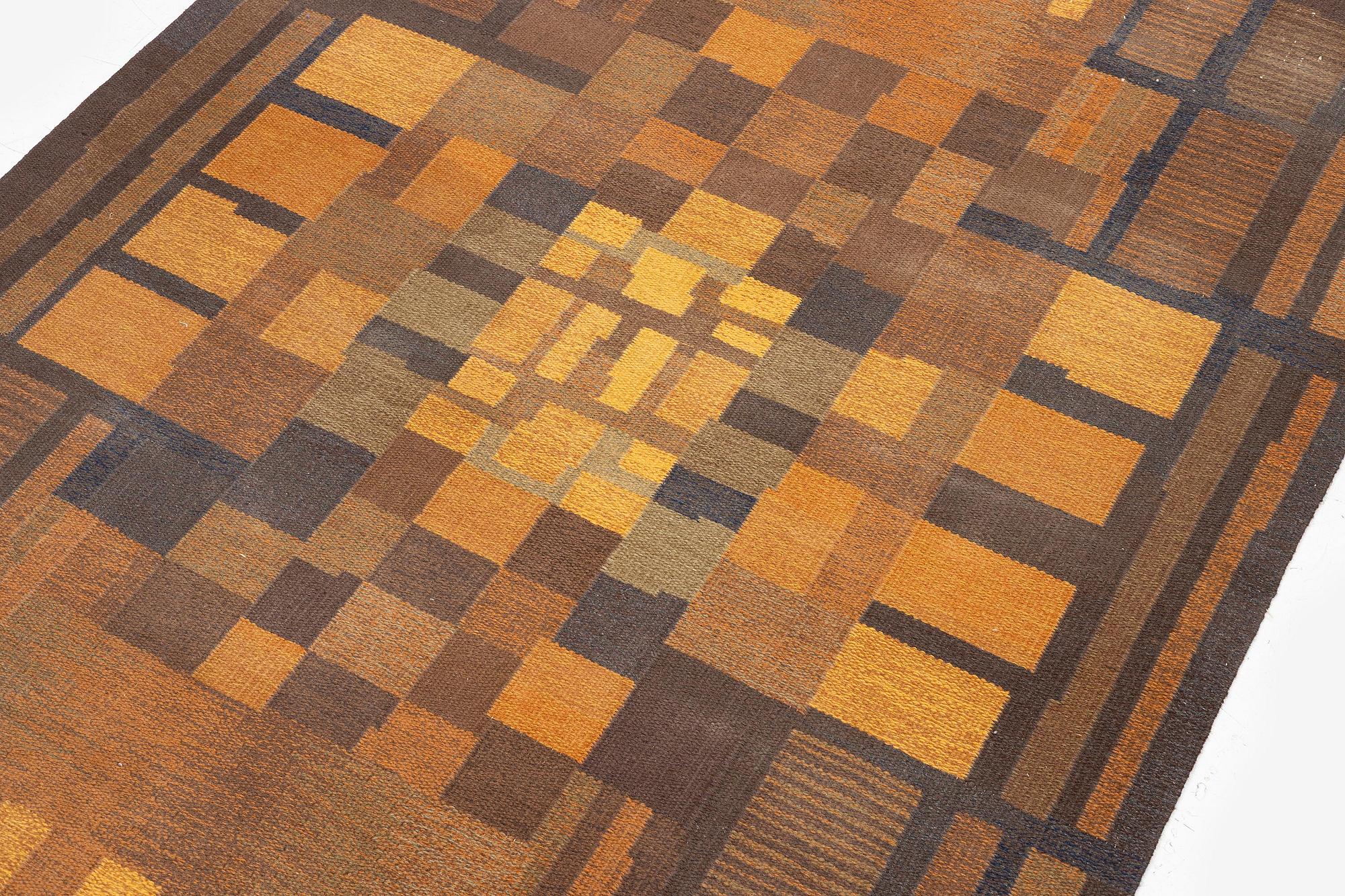 Margareta Grandin-Nettles, matta, 'Citrin', rölakan, ca 303 x 183 cm, signerad GLH MG.