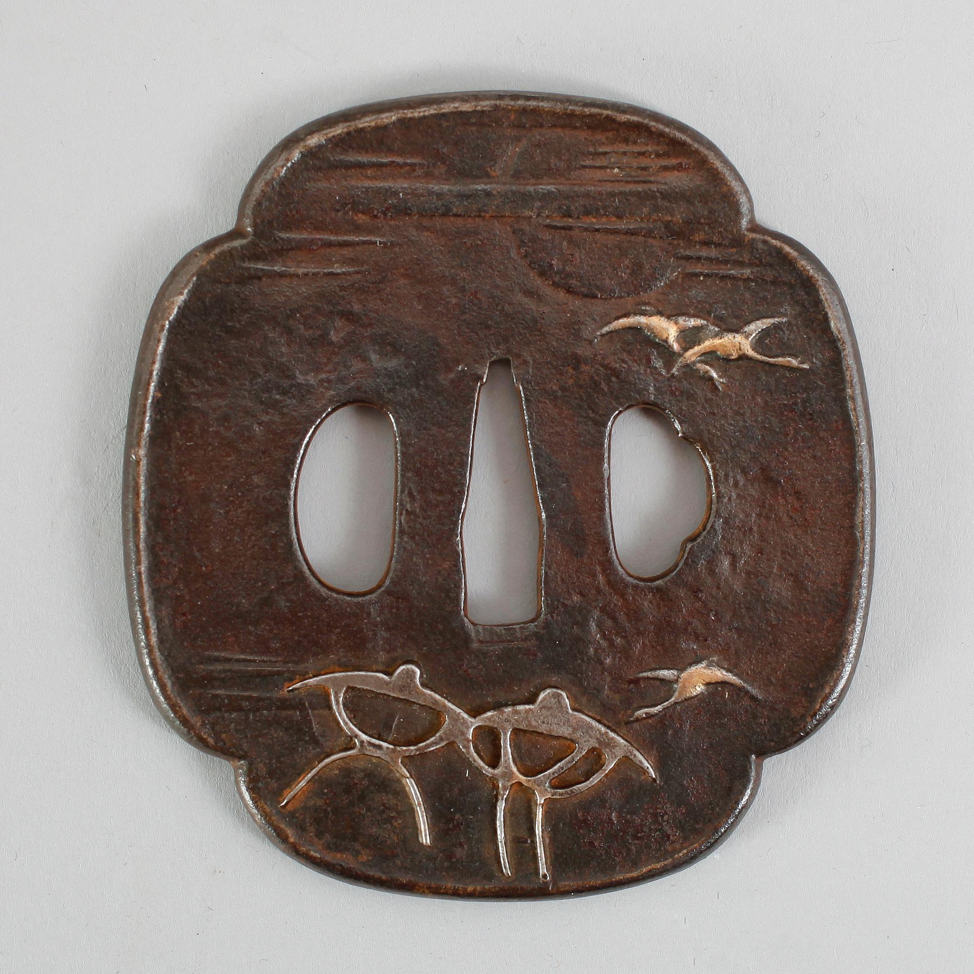 TSUBA, järn, Japan, Masahiro, 1700-/1800-tal.