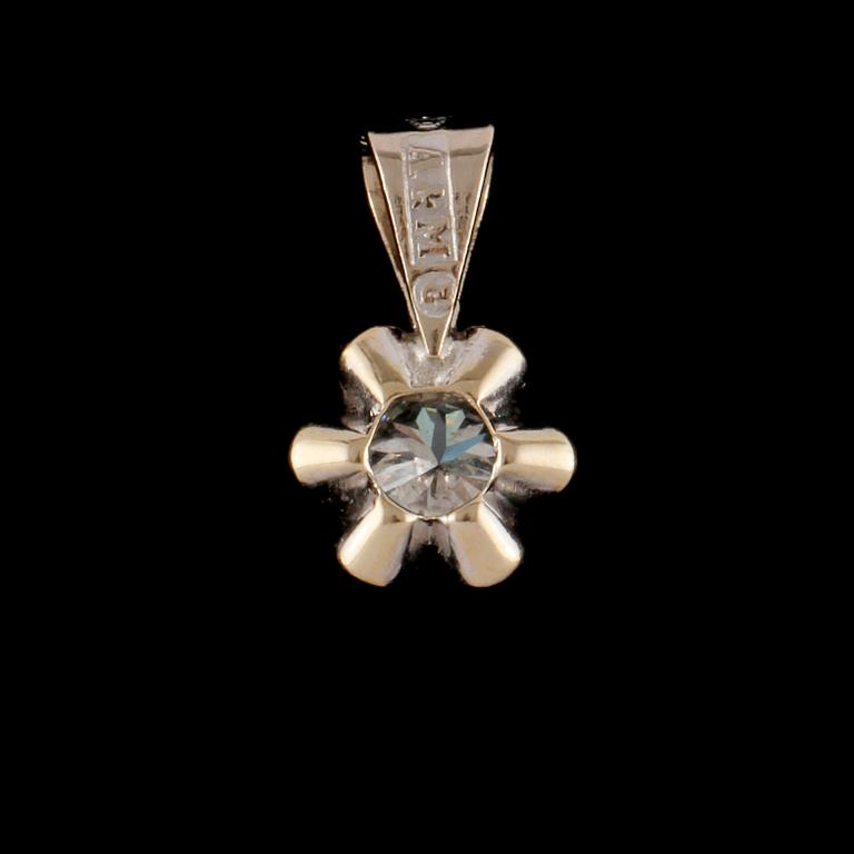 HÄNGE, 18k vitguld med briljantslipad diamant, ca 0.25 ct. Lennart Magnusson, Göteborg. Vikt 0,5 g.