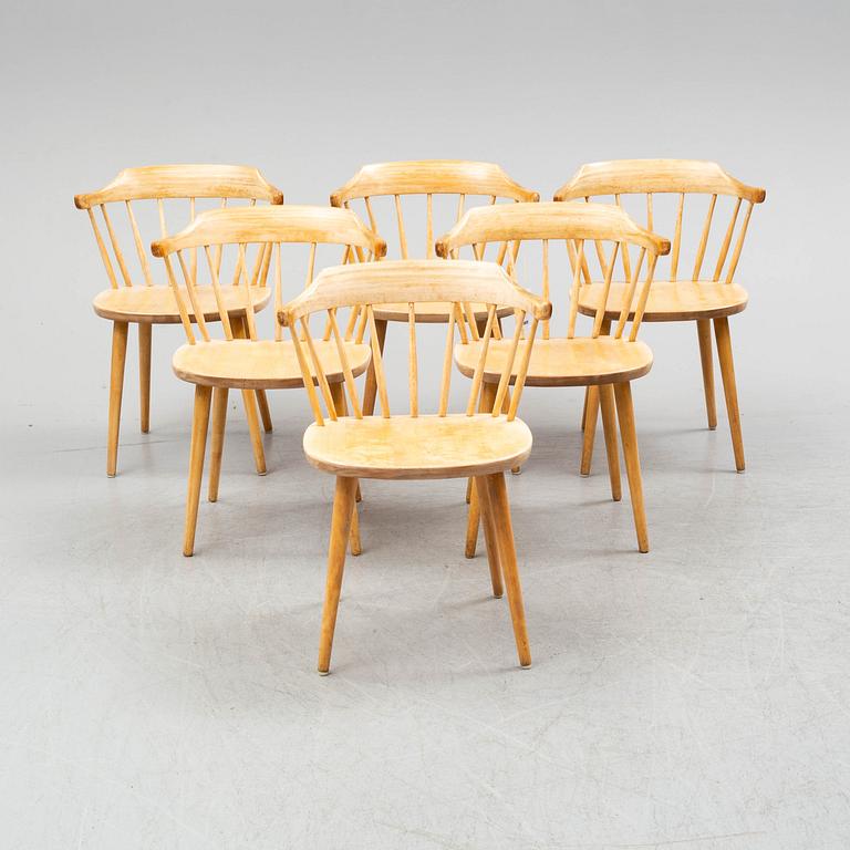 YNGVE EKSTRÖM, six 'Smålan' birch chairs.
