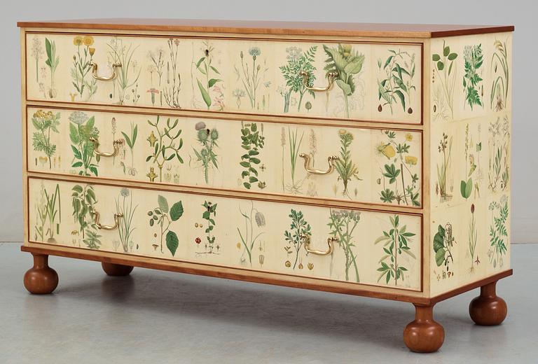 A Josef Frank 'Flora' chest of drawers, by Svenskt Tenn.