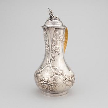 KAFFEKANNA, silver, rokoko, London 1754. Vikt ca 540 gram.