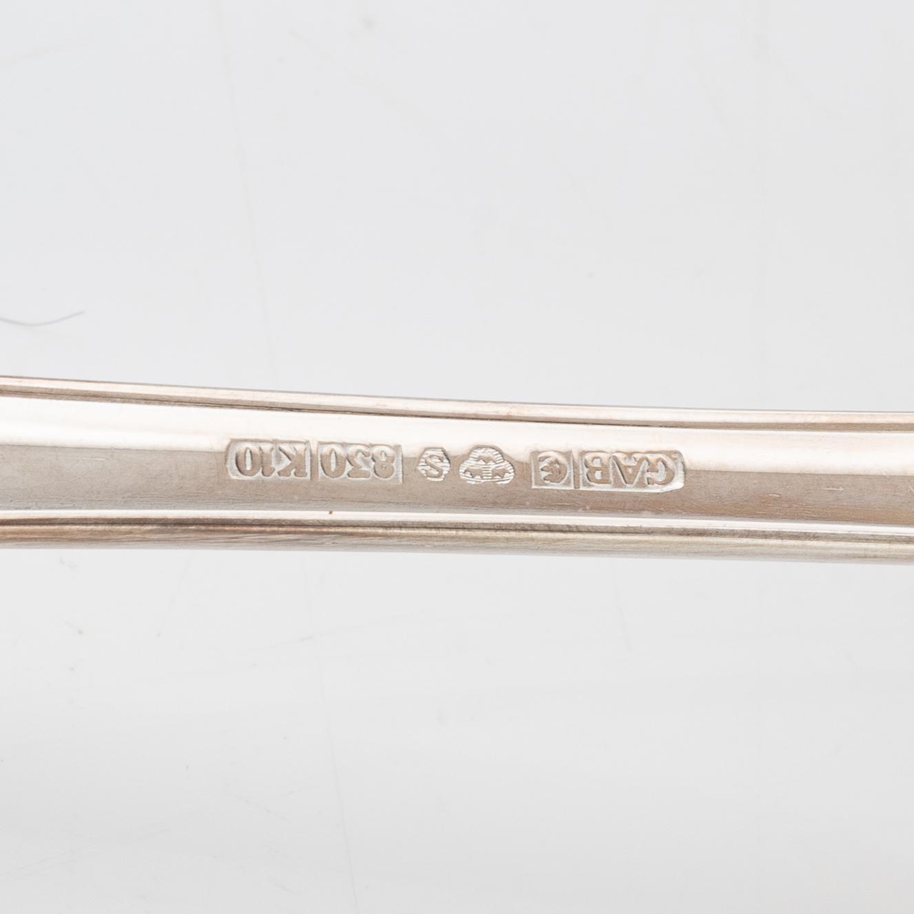 Bestickservis, 205 delar, silver, modell "Svensk", GAB, bl a Eskilstuna 1999.