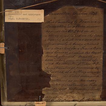 ALEXANDRE THOMAS FRANCIA, olja på pannå, signerad A. Francia.