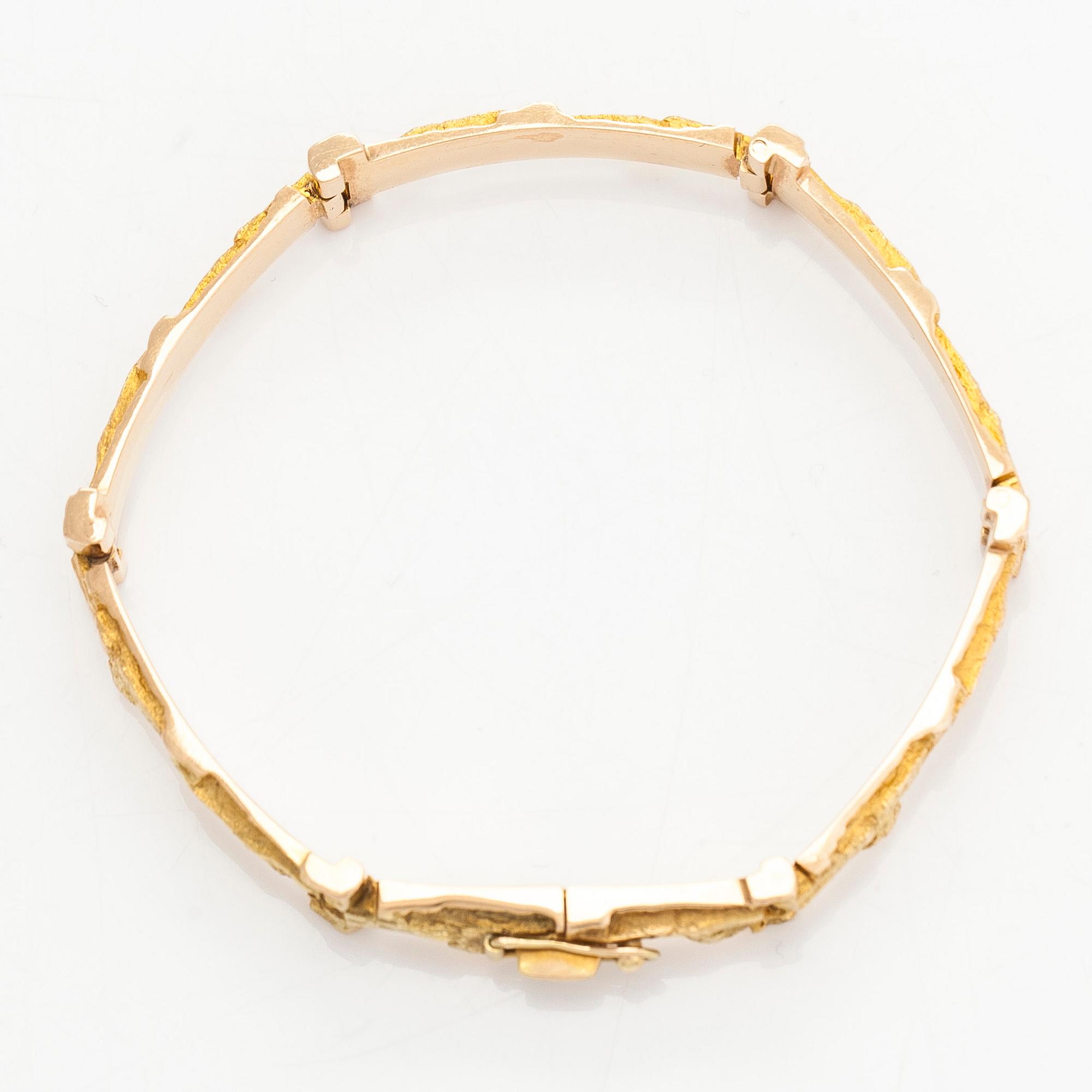 Björn Weckström, a 14K gold bracelet 'Tundra' for Lapponia 1969.