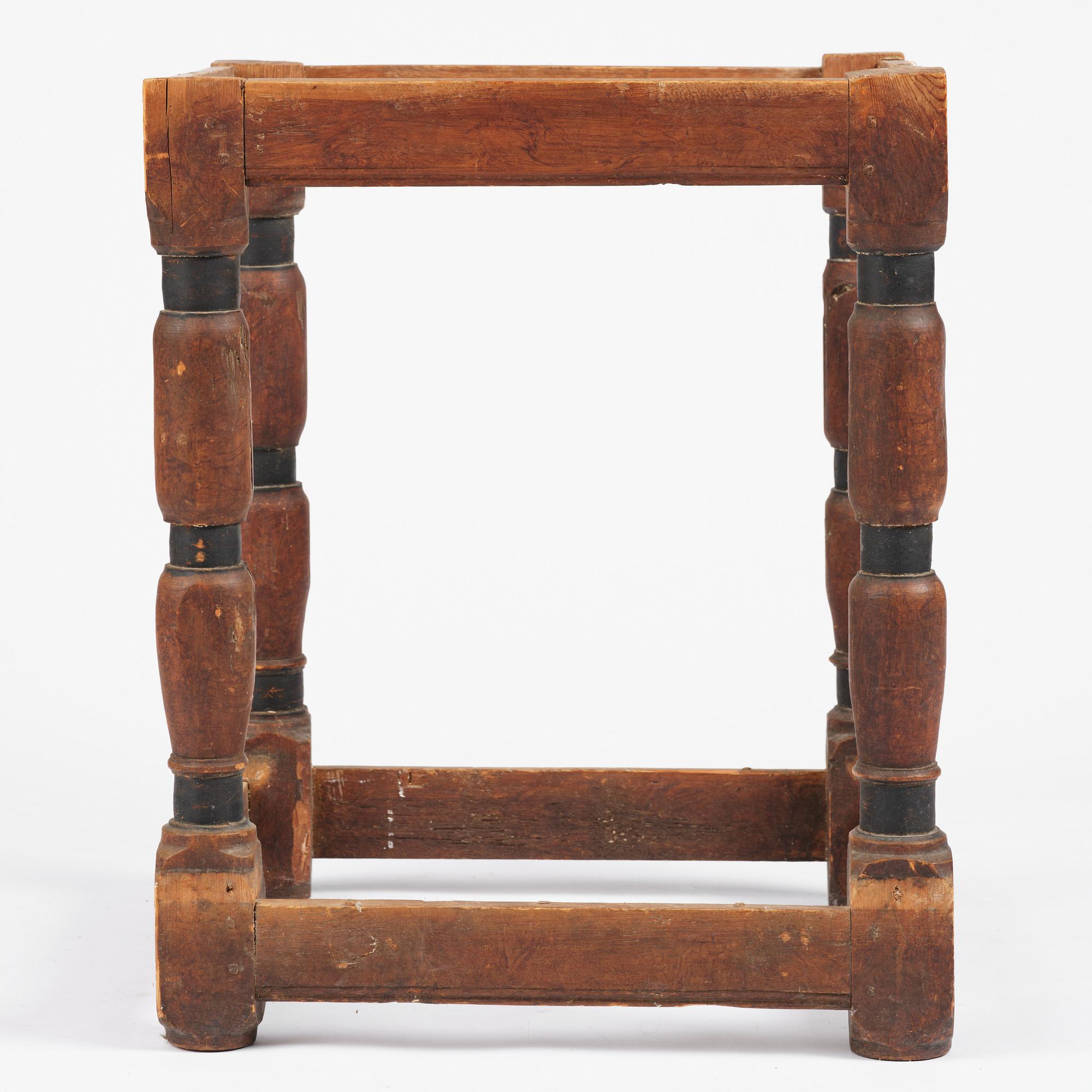 A Swedish baroque table base, circa 1700.