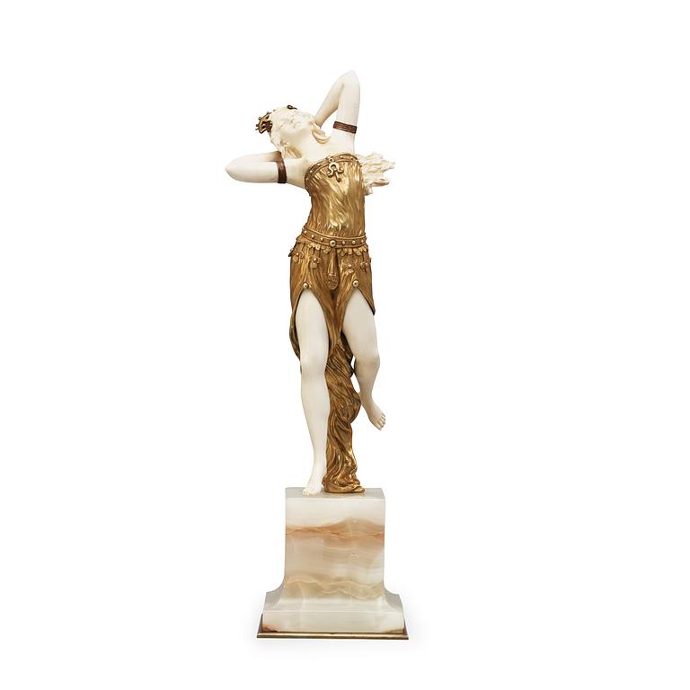 A Henry Fugère gilt bronze and ivory 'Salome' sculpture, France ca 1925.