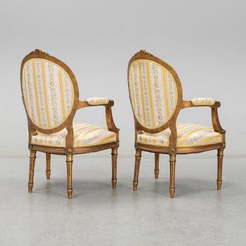 A set of Louis XVI style lounge furniture from Nordiska Kompaniet. First half of the 20th Century.